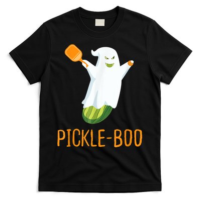 Funny Pickle Ghost Loves To Play Pickleball At Halloween T-Shirt