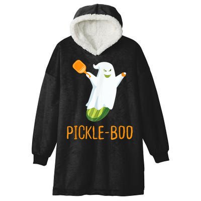 Funny Pickle Ghost Loves To Play Pickleball At Halloween Hooded Wearable Blanket