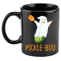 Funny Pickle Ghost Loves To Play Pickleball At Halloween 11oz C Handle Ceramic Mug