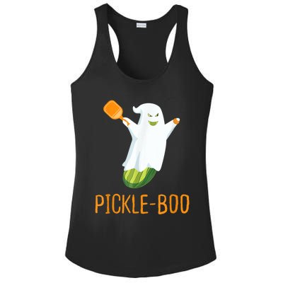 Funny Pickle Ghost Loves To Play Pickleball At Halloween Ladies PosiCharge Competitor Racerback Tank