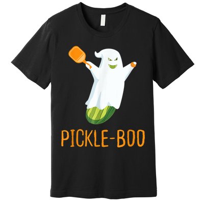Funny Pickle Ghost Loves To Play Pickleball At Halloween Premium T-Shirt