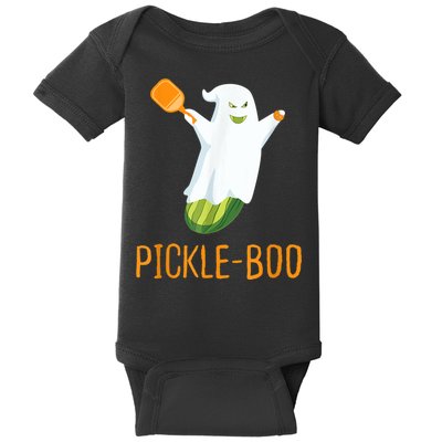 Funny Pickle Ghost Loves To Play Pickleball At Halloween Baby Bodysuit