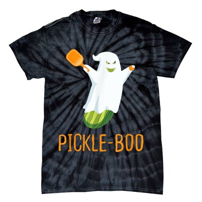Funny Pickle Ghost Loves To Play Pickleball At Halloween Tie-Dye T-Shirt