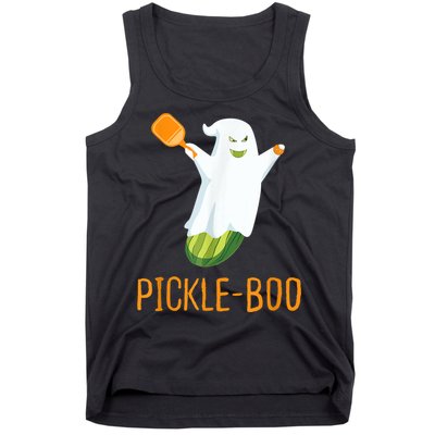 Funny Pickle Ghost Loves To Play Pickleball At Halloween Tank Top