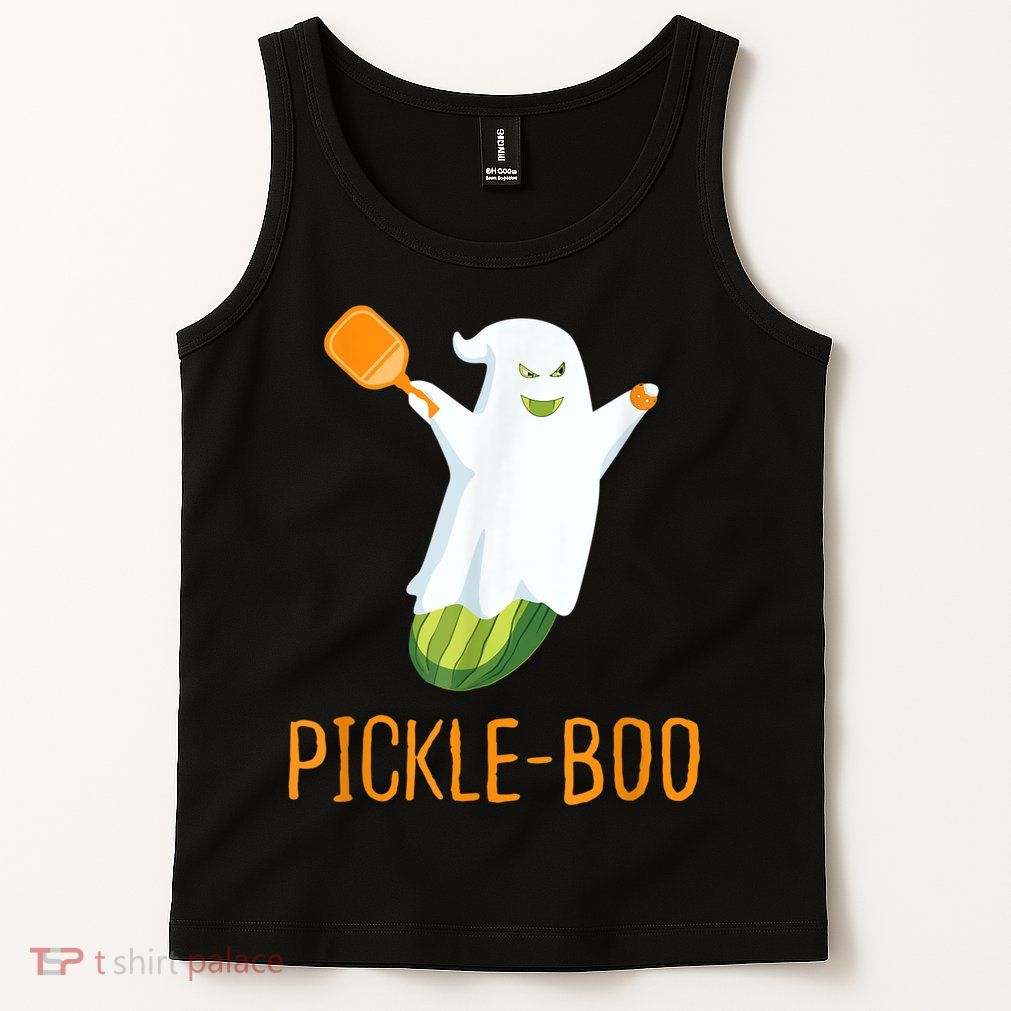 Funny Pickle Ghost Loves To Play Pickleball At Halloween Tank Top