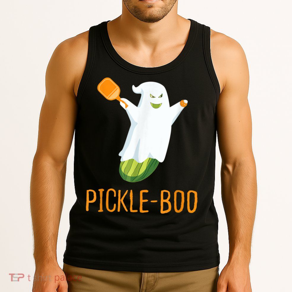 Funny Pickle Ghost Loves To Play Pickleball At Halloween Tank Top