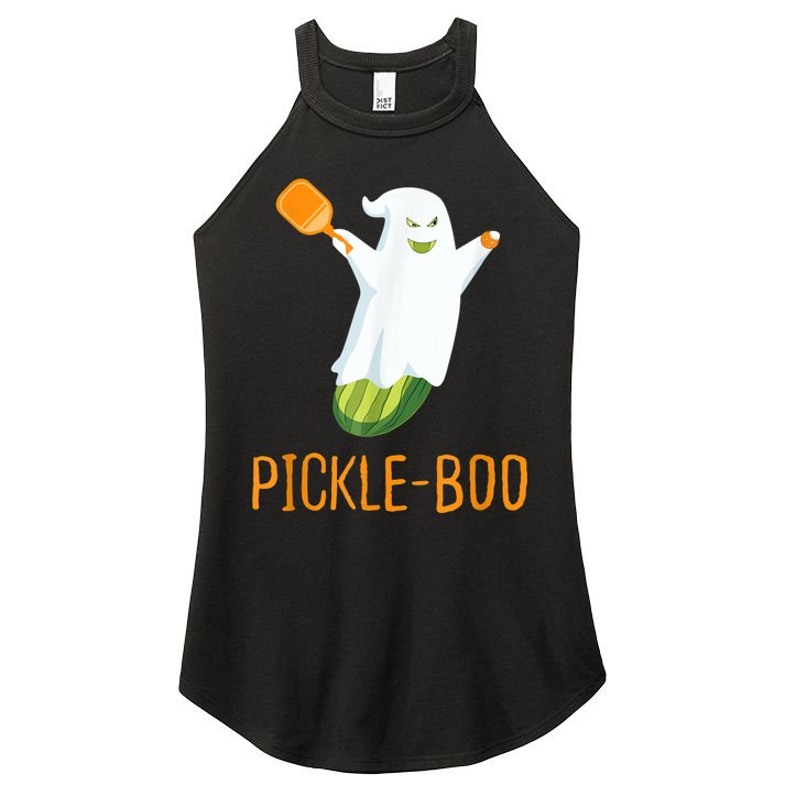 Funny Pickle Ghost Loves To Play Pickleball At Halloween Women's Perfect Tri Rocker Tank