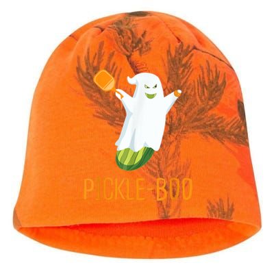 Funny Pickle Ghost Loves To Play Pickleball At Halloween Kati - Camo Knit Beanie