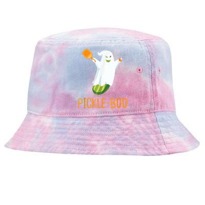 Funny Pickle Ghost Loves To Play Pickleball At Halloween Tie-Dyed Bucket Hat