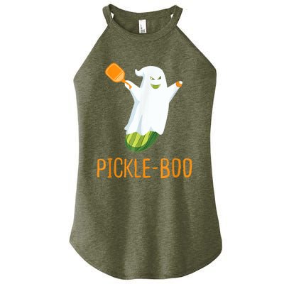 Funny Pickle Ghost Loves To Play Pickleball At Halloween Women's Perfect Tri Rocker Tank