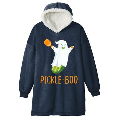 Funny Pickle Ghost Loves To Play Pickleball At Halloween Hooded Wearable Blanket