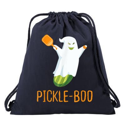 Funny Pickle Ghost Loves To Play Pickleball At Halloween Drawstring Bag