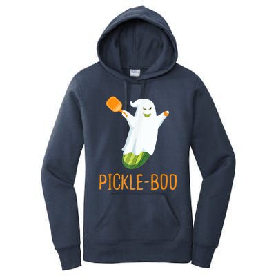 Funny Pickle Ghost Loves To Play Pickleball At Halloween Women's Pullover Hoodie