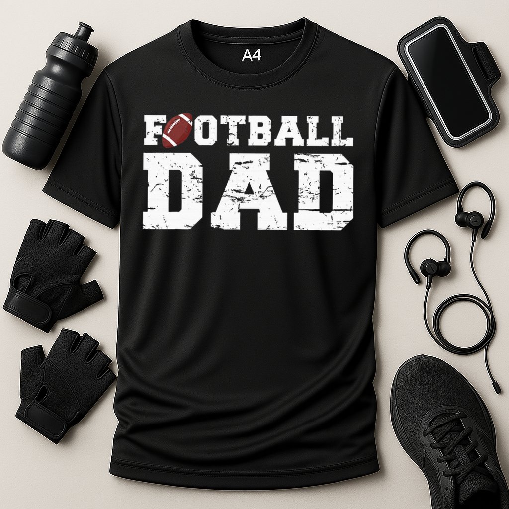 Football Papa Graphic Proud Football Dad Cooling Performance Crew T-Shirt