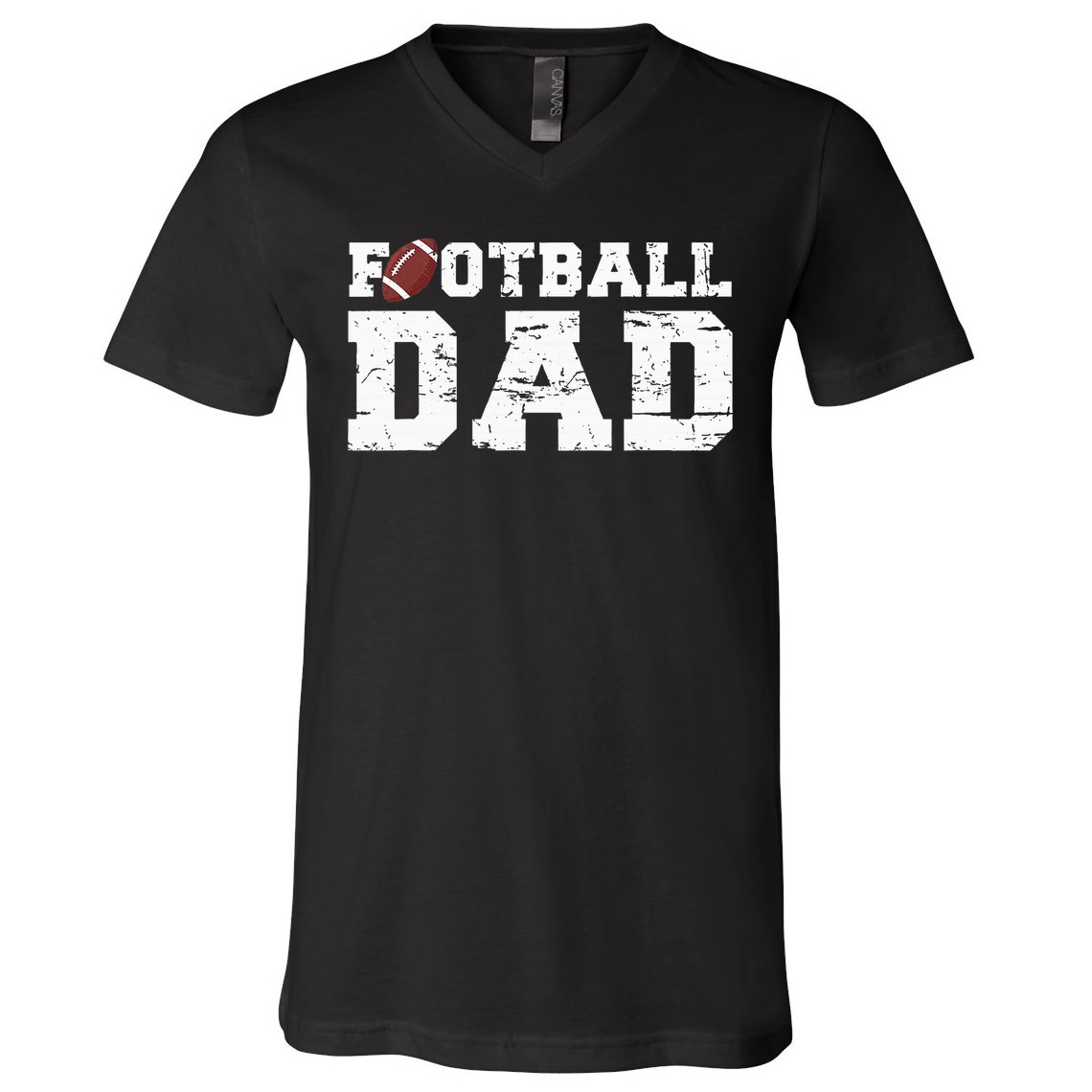 Football Papa Graphic Proud Football Dad V-Neck T-Shirt