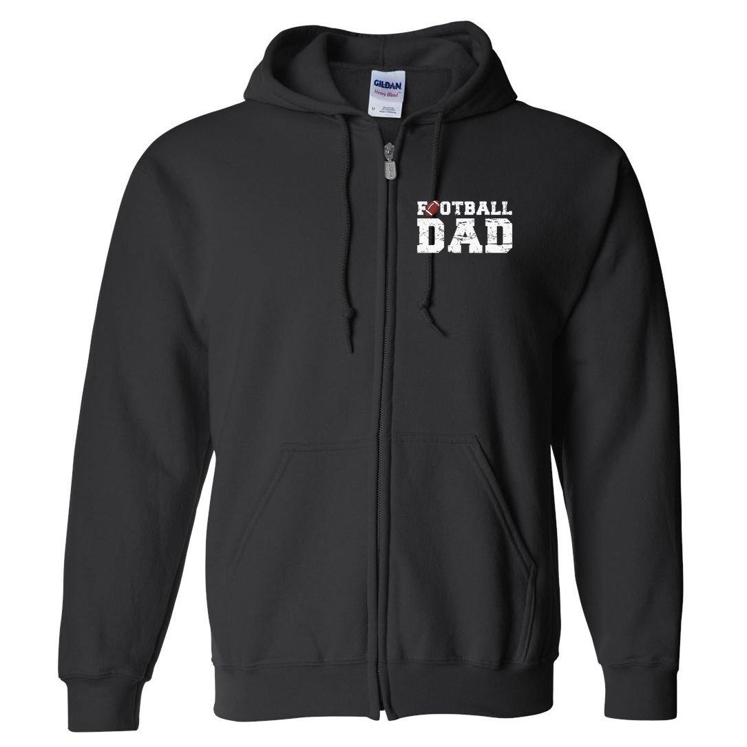 Football Papa Graphic Proud Football Dad Full Zip Hoodie