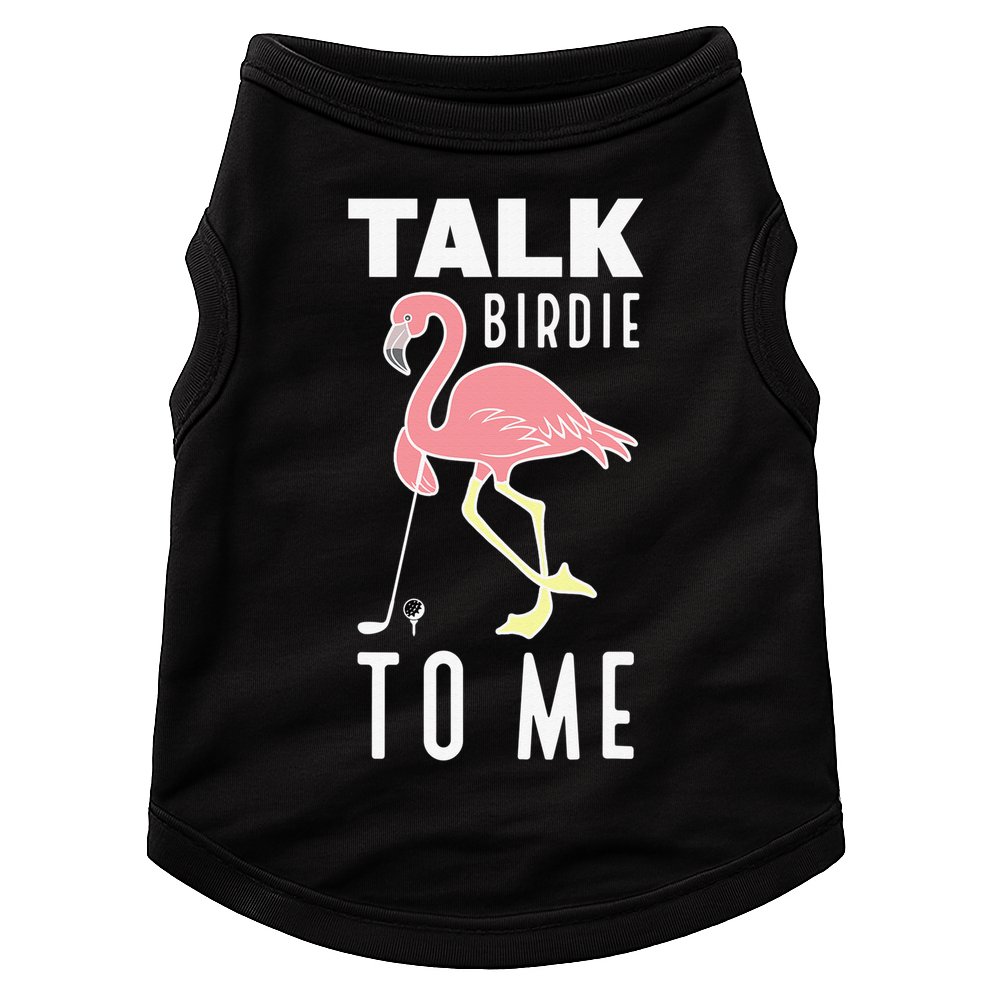 Flamingo Playing Golf Talk Birdie To Me Golfing Funny Doggie Tank