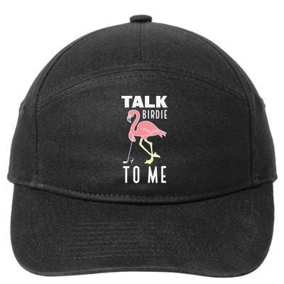 Flamingo Playing Golf Talk Birdie To Me Golfing Funny 7-Panel Snapback Hat