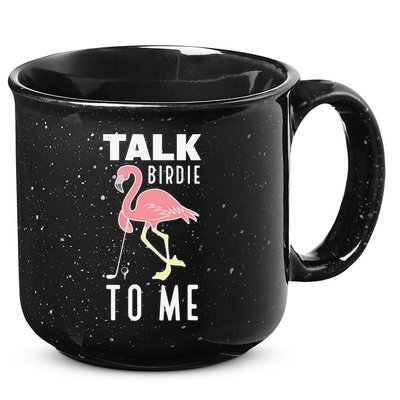 Flamingo Playing Golf Talk Birdie To Me Golfing Funny 15oz Campfire Ceramic Mug