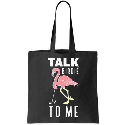 Flamingo Playing Golf Talk Birdie To Me Golfing Funny Bag