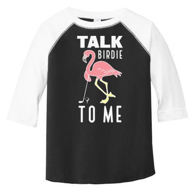 Flamingo Playing Golf Talk Birdie To Me Golfing Funny Toddler Fine Jersey T-Shirt