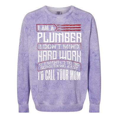 Funny Plumber Gift For Men Plumbing Dad Fathers Day Colorblast Crewneck Sweatshirt