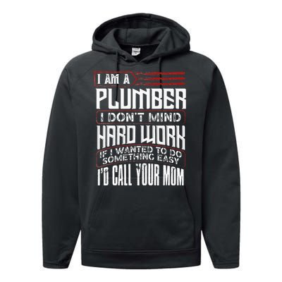 Funny Plumber Gift For Men Plumbing Dad Fathers Day Performance Fleece Hoodie