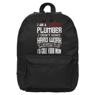 Funny Plumber Gift For Men Plumbing Dad Fathers Day 16 in Basic Backpack