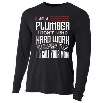 Funny Plumber Gift For Men Plumbing Dad Fathers Day Cooling Performance Long Sleeve Crew