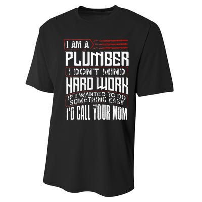 Funny Plumber Gift For Men Plumbing Dad Fathers Day Performance Sprint T-Shirt