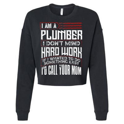 Funny Plumber Gift For Men Plumbing Dad Fathers Day Cropped Pullover Crew
