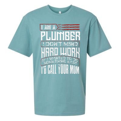 Funny Plumber Gift For Men Plumbing Dad Fathers Day Sueded Cloud Jersey T-Shirt