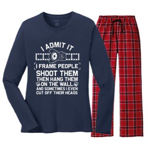 Funny Photographer Gift For Men Women Cool Photography Joke Women's Long Sleeve Flannel Pajama Set 