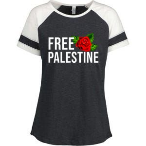 Free Palestine Gaza Palestinian Peace Enza Ladies Jersey Colorblock Tee