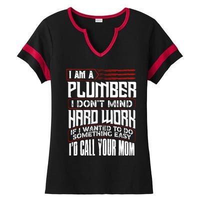 Funny Plumber Gift For Plumbing Dad FatherS Day Ladies Halftime Notch Neck Tee