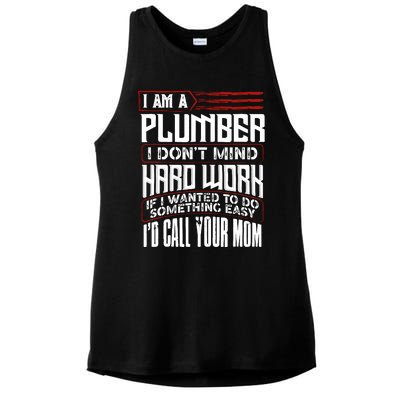 Funny Plumber Gift For Plumbing Dad FatherS Day Ladies PosiCharge Tri-Blend Wicking Tank