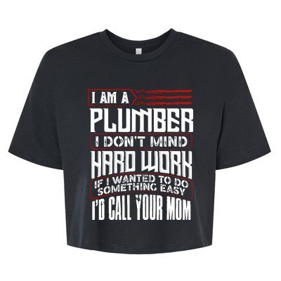 Funny Plumber Gift For Plumbing Dad FatherS Day Bella+Canvas Jersey Crop Tee