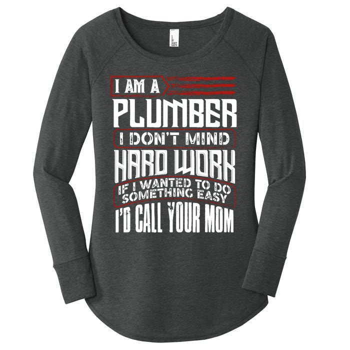 Funny Plumber Gift For Plumbing Dad FatherS Day Women's Perfect Tri Tunic Long Sleeve Shirt