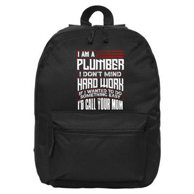 Funny Plumber Gift For Plumbing Dad FatherS Day 16 in Basic Backpack