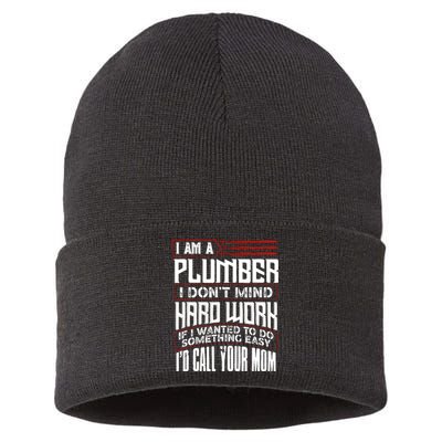 Funny Plumber Gift For Plumbing Dad FatherS Day Sustainable Knit Beanie