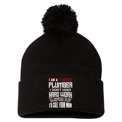 Funny Plumber Gift For Plumbing Dad FatherS Day Pom Pom 12in Knit Beanie