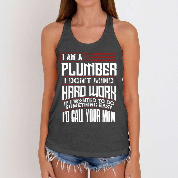 Funny Plumber Gift For Plumbing Dad FatherS Day Women's Knotted Racerback Tank