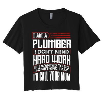 Funny Plumber Gift For Plumbing Dad FatherS Day Women's Crop Top Tee