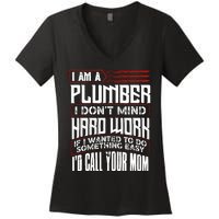 Funny Plumber Gift For Plumbing Dad FatherS Day Women's V-Neck T-Shirt