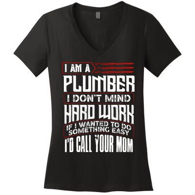 Funny Plumber Gift For Plumbing Dad FatherS Day Women's V-Neck T-Shirt