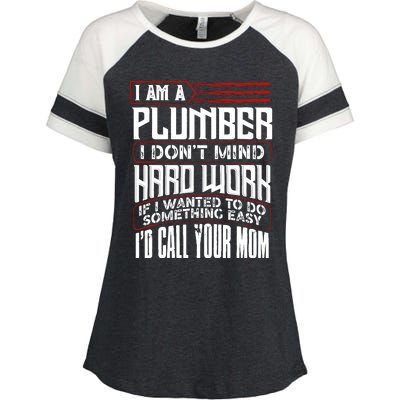 Funny Plumber Gift For Plumbing Dad FatherS Day Enza Ladies Jersey Colorblock Tee