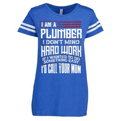 Funny Plumber Gift For Plumbing Dad FatherS Day Enza Ladies Jersey Football T-Shirt