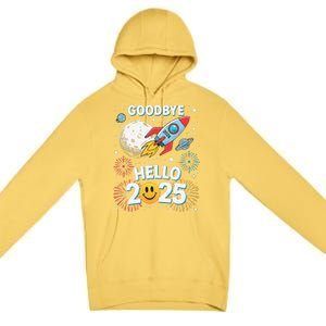 Family Pajamas Goodbye 2024 Hello 2025 Fly Happy New Year Premium Pullover Hoodie