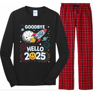 Family Pajamas Goodbye 2024 Hello 2025 Fly Happy New Year Long Sleeve Pajama Set