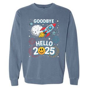 Family Pajamas Goodbye 2024 Hello 2025 Fly Happy New Year Garment-Dyed Sweatshirt